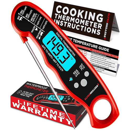 Alpha Grillers Meat Thermometer Digital – Instant Read Food Thermometer for Cooking & Grilling