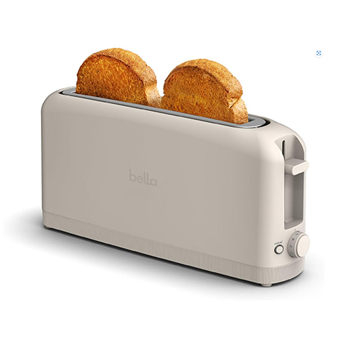 Bella 2 Slice Slim Toaster, Fits-anywhere™ Kitchenware, 6 Setting Shade Control with Reheat & Cancel Buttons