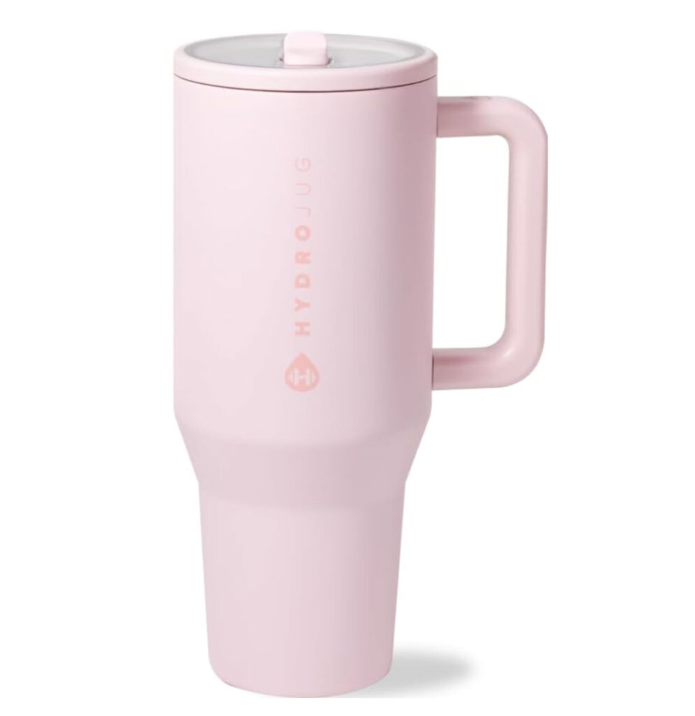 HydroJug Traveler – 32 oz Water Bottle with Handle & Flip Straw – Fits in Cup Holder