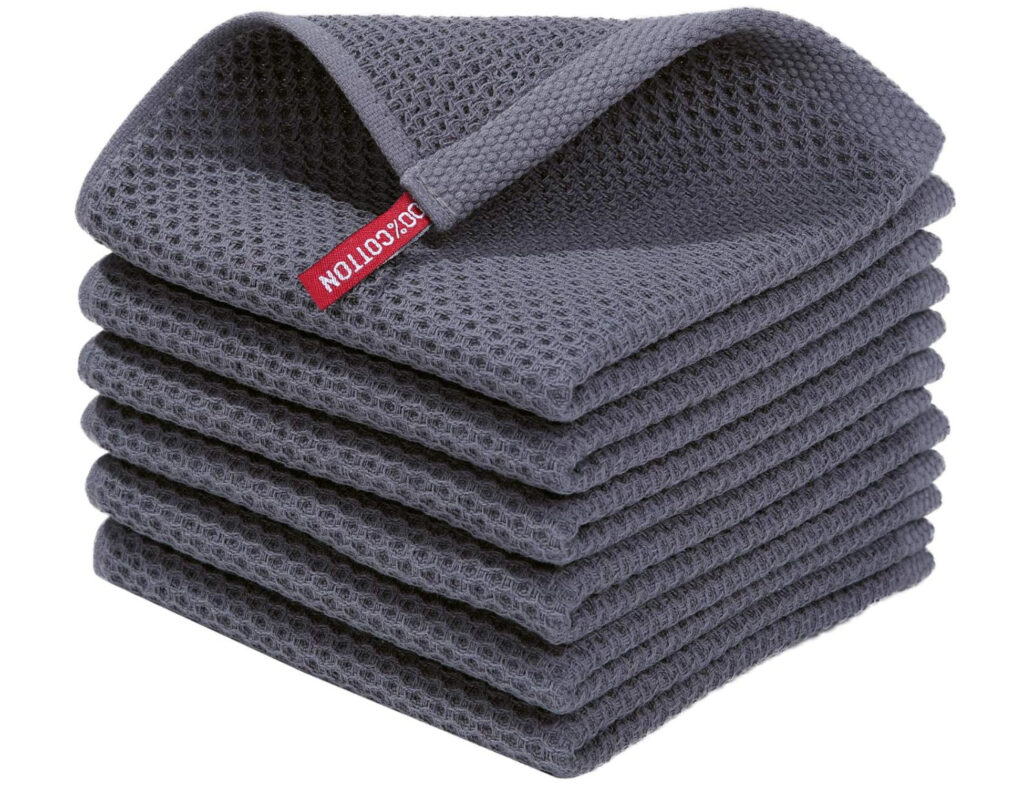 Homaxy 100% Cotton Waffle Weave Kitchen Dish Cloths